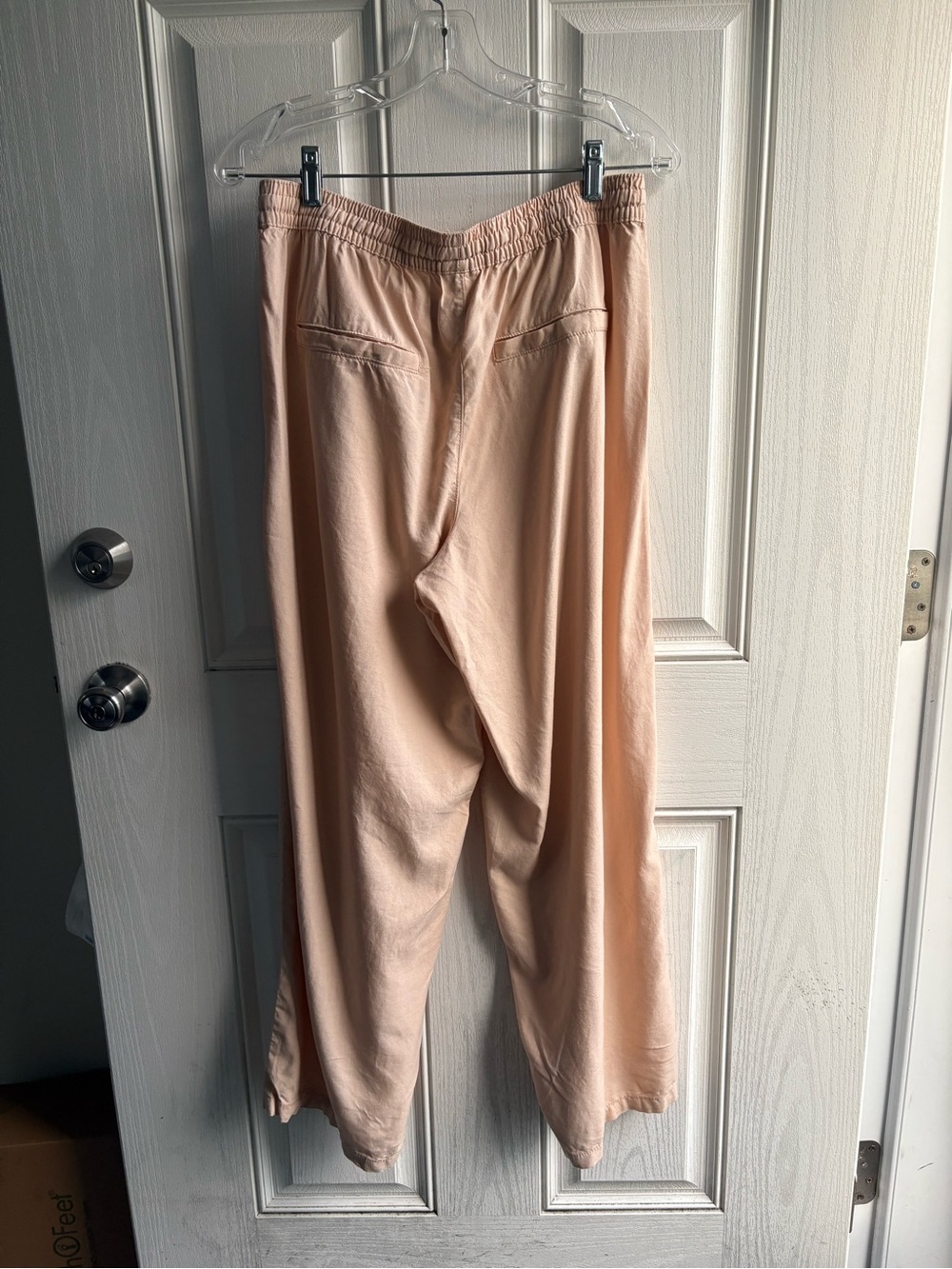 Serra Linen Blend Wide Leg Pants Neutral Beige Lounge Relaxed Fit Women’s Large - Picture 3 of 4